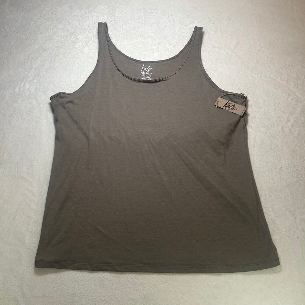 NWT Kalon Women's Gray Stretch Tank Top XXXL 3X